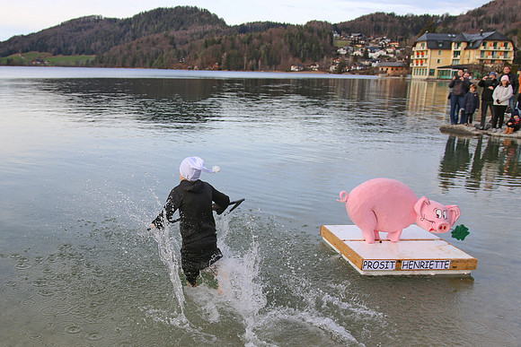 Silvesterschwimmen am Fuschlsee